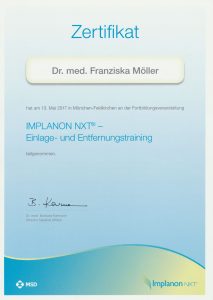 Certificate Implanon NXT